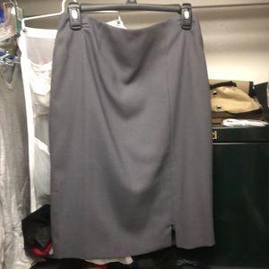 Grey high slit zipper skirt. Georgio Armani